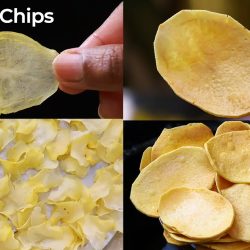 sun dried potato chips before and after frying